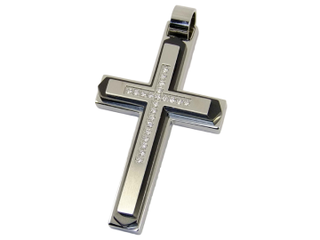 Großes Kreuz Edelstahl schwarz